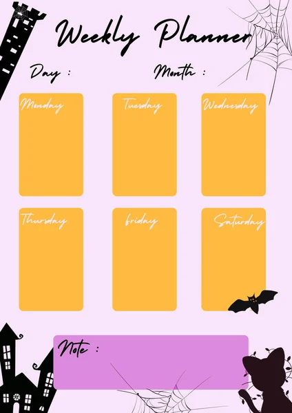 Planner Week Halloween — Stockvektor