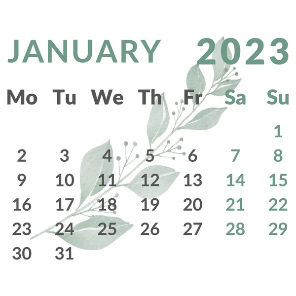 Kalender 2023 Jahr Monat Februar Woche Beginnt Montag — Stockvektor