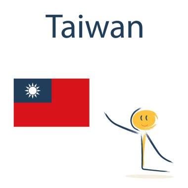 Tayvan bayrağı taşıyan bir karakter. Çocuklara coğrafya ve dünya ülkelerini öğretmek