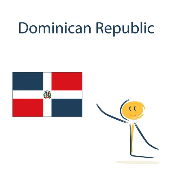 도미니카 공화국의 국기를 사용하는 캐릭터 아이들에게 지리와 세계의 나라들을 가르치는 — 스톡 벡터