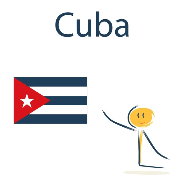 쿠바의 국기를 아이들에게 지리와 세계의 나라들을 가르치는 — 스톡 벡터
