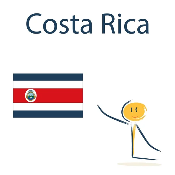 코스타리카의 국기를 아이들에게 지리와 세계의 나라들을 가르치는 — 스톡 벡터