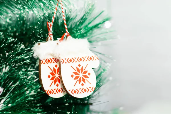 Decoración Árbol Navidad Flowers Balls Concepto Navidad Año Nuevo Tarjeta — Foto de Stock