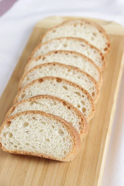 Pane Fresco Tavola Legno — Foto Stock