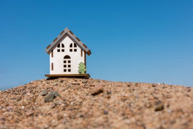 Bir yerleşim yerinin tasarımı ya da minyatürü. Gayrimenkul alım ve satımı, konut inşaatı