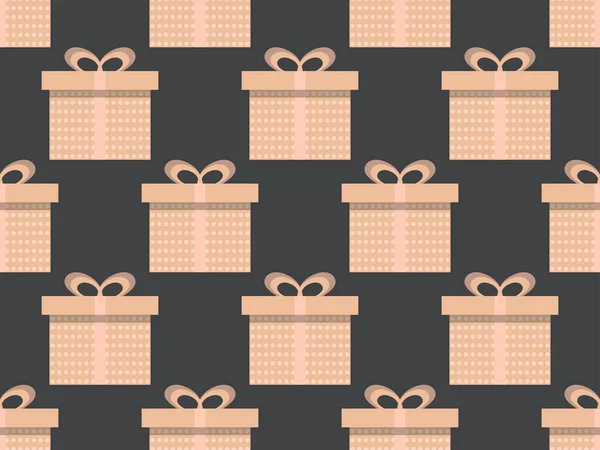 Boîtes Cadeaux Beiges Sur Fond Sombre Coffrets Cadeaux Avec Motif — Image vectorielle