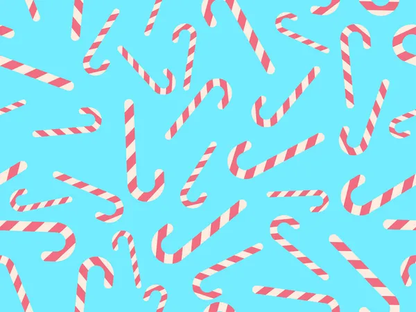 Xmas Candy Cane Seamless Pattern Christmas Lollipop Festive Design Greeting — Stock Vector