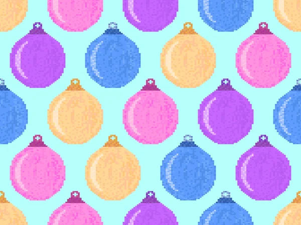 Bolas Navidad Patrón Sin Costuras Bolas Navidad Multicolores Fondo Navidad — Vector de stock
