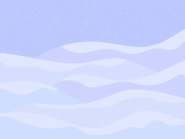冬天的风景 多雪的小山 山水平缓 冬季寒冷天气 俯瞰白雪覆盖的小山 印刷品和招贴画的设计 促销物品 矢量说明 — 图库矢量图片