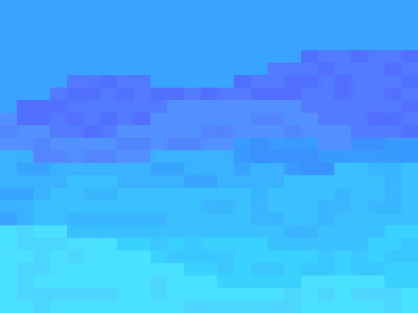 Nächtliche Hügellandschaft Pixel Art Stil Retro Bit Videospiel Der 90Er — Stockvektor