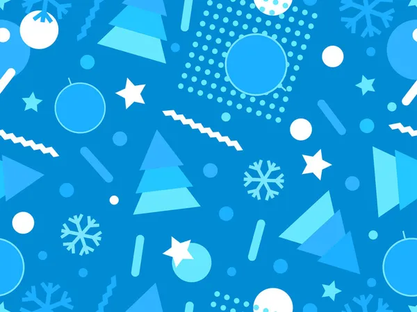 Patrón Sin Costuras Navidad Con Árboles Navidad Geométricos Copos Nieve — Archivo Imágenes Vectoriales