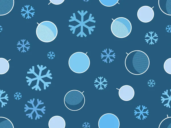 Seamless Pattern Christmas Balls Snowflakes Xmas Festive Background Printing Promotional — Stock Vector