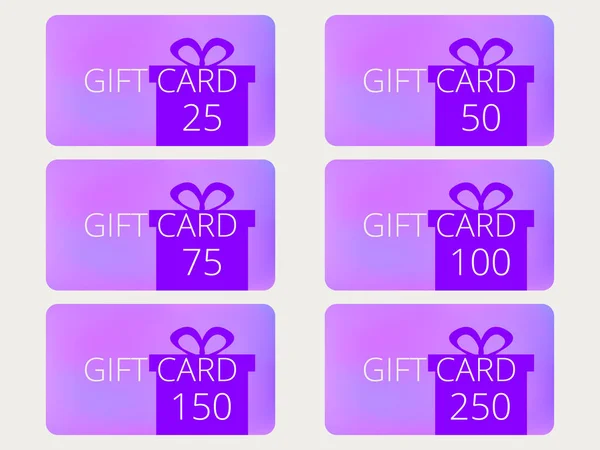 Set Von Geschenkkarten Mit Geschenkbox Design Vorlage Für Geschenk Und — Stockvektor