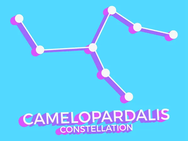 Camelopardalis Constelação Símbolo Ícone Constelação Estilo Isométrico Sobre Fundo Azul — Vetor de Stock