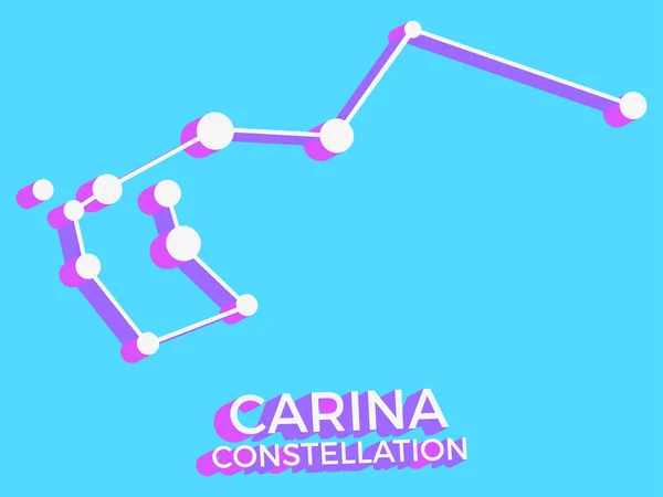 Constelação Carina Símbolo Ícone Constelação Estilo Isométrico Sobre Fundo Azul — Vetor de Stock