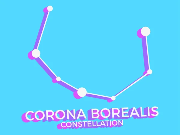 Corona Borealis Constelação Símbolo Ícone Constelação Estilo Isométrico Sobre Fundo — Vetor de Stock