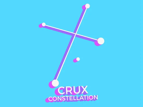 Constelação Crux Símbolo Ícone Constelação Estilo Isométrico Sobre Fundo Azul — Vetor de Stock