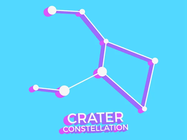 Constelação Cratera Símbolo Ícone Constelação Estilo Isométrico Sobre Fundo Azul — Vetor de Stock