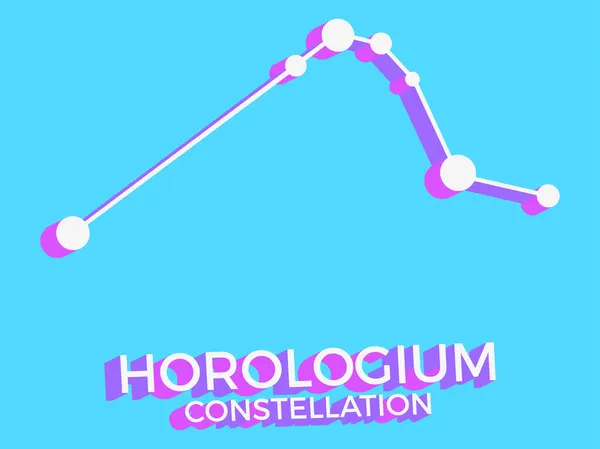 Horologium Constelação Símbolo Ícone Constelação Estilo Isométrico Sobre Fundo Azul — Vetor de Stock