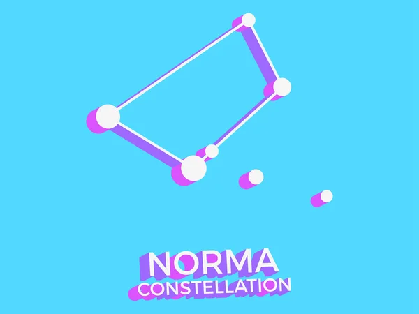 Norma Konstellation Symbol Sternbild Symbol Isometrischen Stil Auf Blauem Hintergrund — Stockvektor