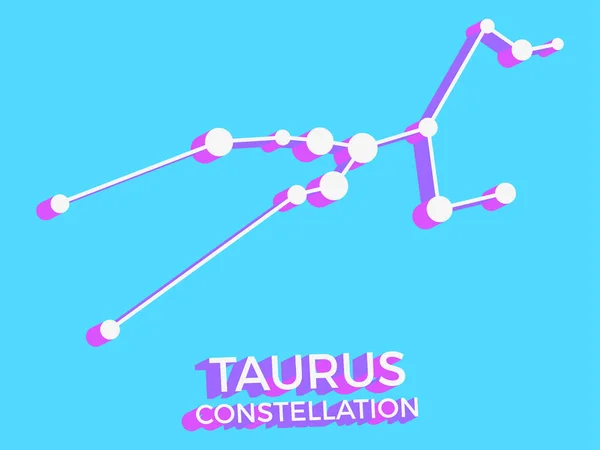 Созвездие Телец Символ Значок Созвездия Изометрическом Стиле Синем Фоне Скопление — стоковый вектор