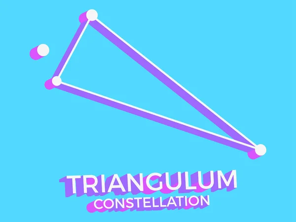 Triângulo Constelação Símbolo Ícone Constelação Estilo Isométrico Sobre Fundo Azul — Vetor de Stock