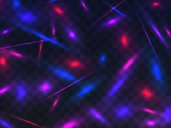 Лазерные Лучи Прозрачном Фоне Разноцветные Лучи Света Волшебное Свечение Создайте — стоковый вектор