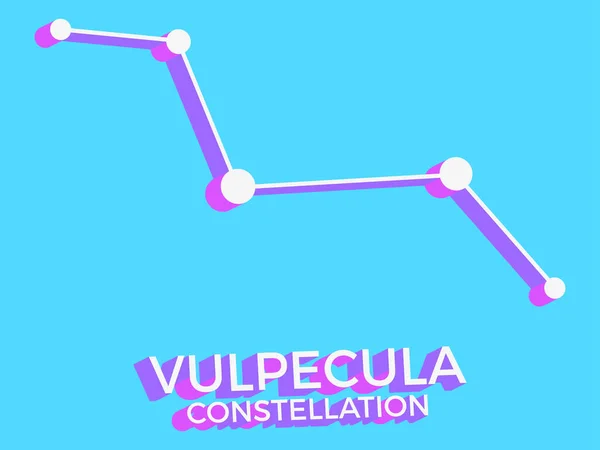 Vulpecula Constelação Símbolo Ícone Constelação Estilo Isométrico Sobre Fundo Azul — Vetor de Stock