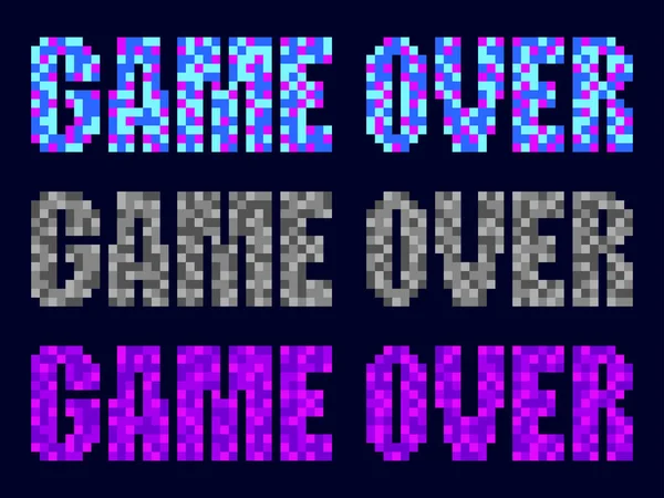 Acabou Jogo Pixel Art Pixel Texto Informando Sobre Perda Jogo —  Vetores de Stock