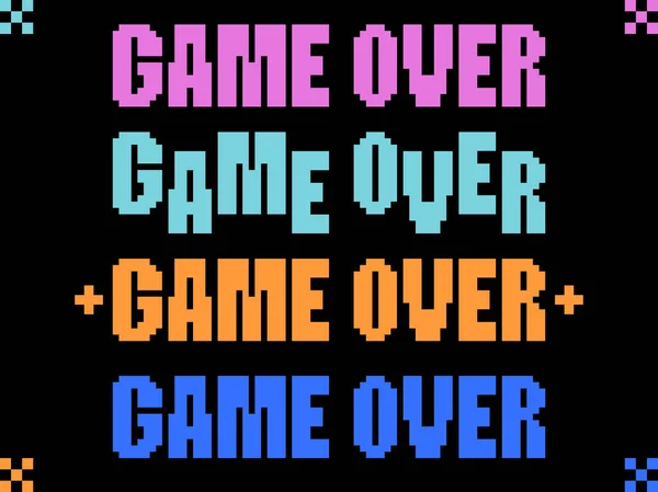 Peli Pelattu Pikselitaide Pikseliteksti Jossa Kerrotaan Pelin Menetyksestä Teksti Bittinen — vektorikuva