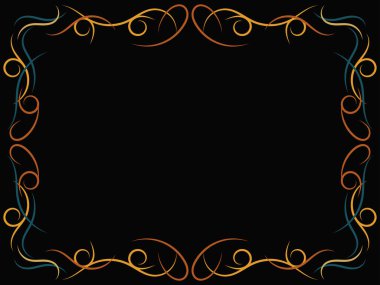 Art Nouveau çerçevesi. Kıvrımlı klasik doğrusal kenar. Art deco davetiyeler, broşürler ve tebrik kartları için bir şablon tasarladı. 1920 'lerin tarzı - 1930' lar. Vektör illüstrasyonu