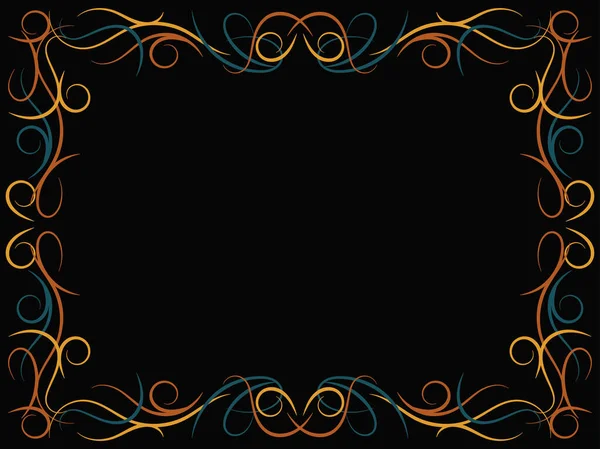 Art Nouveau Frame Vintage Linear Border Curlicues Art Deco Design — Stock Vector