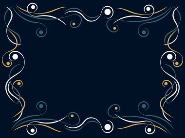 Art deco çerçeve. Kıvrımlı klasik doğrusal kenar. Art Nouveau davetiyeler, broşürler ve tebrik kartları için bir şablon tasarladı. 1920 'lerin tarzı - 1930' lar. Vektör illüstrasyonu