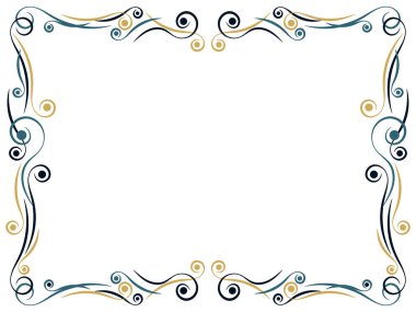 Art deco çerçeve. Kıvrımlı klasik doğrusal kenar. Art Nouveau davetiyeler, broşürler ve tebrik kartları için bir şablon tasarladı. 1920 'lerin tarzı - 1930' lar. Vektör illüstrasyonu