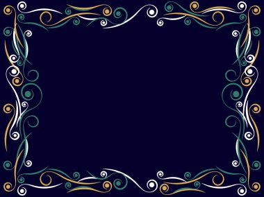 Art deco çerçeve. Kıvrımlı klasik doğrusal kenar. Art Nouveau davetiyeler, broşürler ve tebrik kartları için bir şablon tasarladı. 1920 'lerin tarzı - 1930' lar. Vektör illüstrasyonu