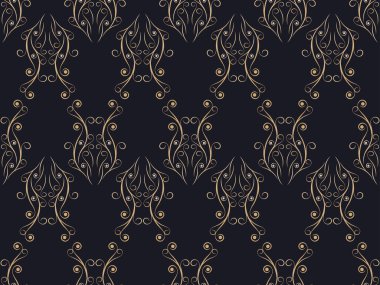 Art deco kusursuz desen. Bukleli klasik bir arka plan. Doğrusal sanat. Duvar kağıdı, ambalaj kağıdı ve kumaş baskısı için desen tasarımı. 1920 'lerin stili - 1930' lar. Vektör illüstrasyonu