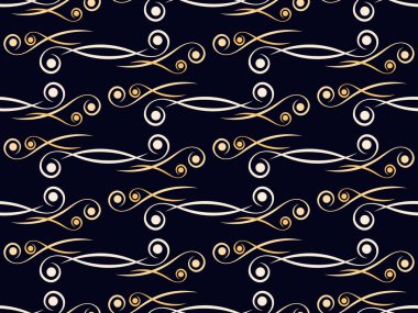 Art deco kusursuz desen. Bukleli klasik bir arka plan. Doğrusal sanat. Duvar kağıdı, ambalaj kağıdı ve kumaş baskısı için desen tasarımı. 1920 'lerin stili - 1930' lar. Vektör illüstrasyonu