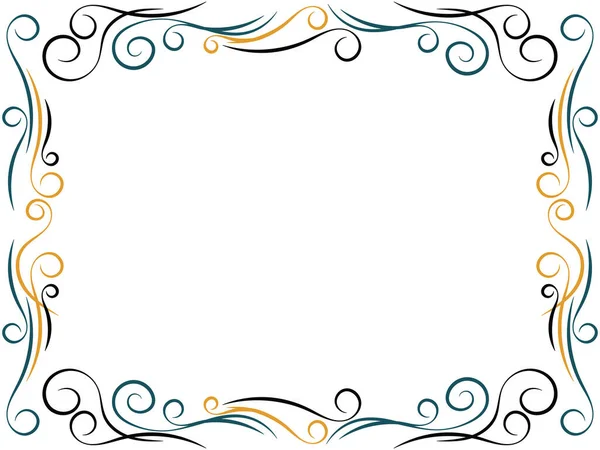 Art Deco Frame Vintage Linear Border Curlicues Art Nouveau Design — Stock Vector