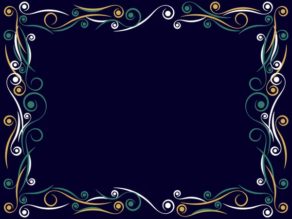 Art deco çerçeve. Kıvrımlı klasik doğrusal kenar. Art Nouveau davetiyeler, broşürler ve tebrik kartları için bir şablon tasarladı. 1920 'lerin tarzı - 1930' lar. Vektör illüstrasyonu