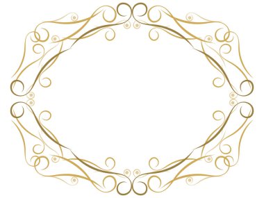 Girdaplı Art deco çerçeve. Art Nouveau doğrusal sınırı. Davetiyeler, broşürler ve tebrik kartları için bir şablon tasarla. Geometrik altın çerçeveli. 1920 'lerin tarzı - 1930' lar. Vektör illüstrasyonu