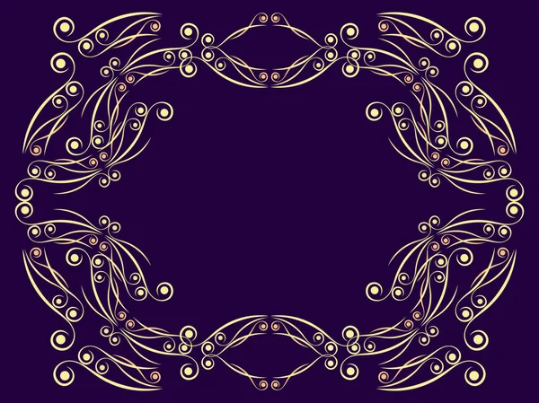 Βικτωριανό Πλαίσιο Στροβιλισμούς Διακόσμηση Στυλ Art Nouveau Εσοδεία Διακοσμητική Τέχνη — Διανυσματικό Αρχείο