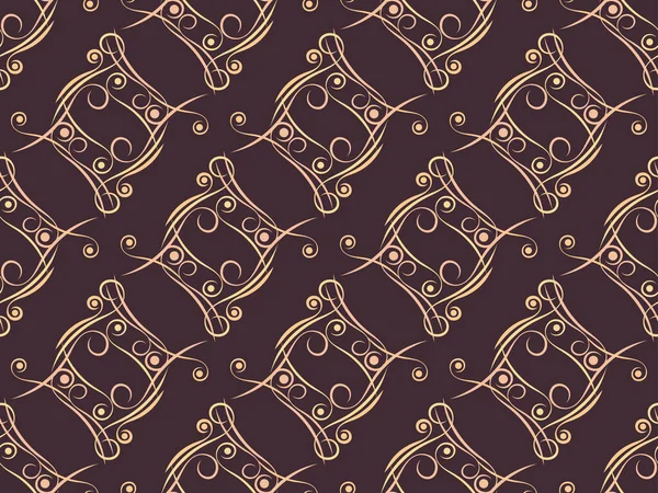 Art Deco Seamless Pattern Swirls Vintage Background Art Nouveau Style — Stockvektor