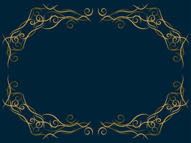 Art Nouveau çerçevesi. Kıvrımlı klasik doğrusal kenar. Davetiyeler, broşürler ve tebrik kartları için bir şablon tasarla. 1920 'lerin tarzı - 1930' lar. Vektör illüstrasyonu
