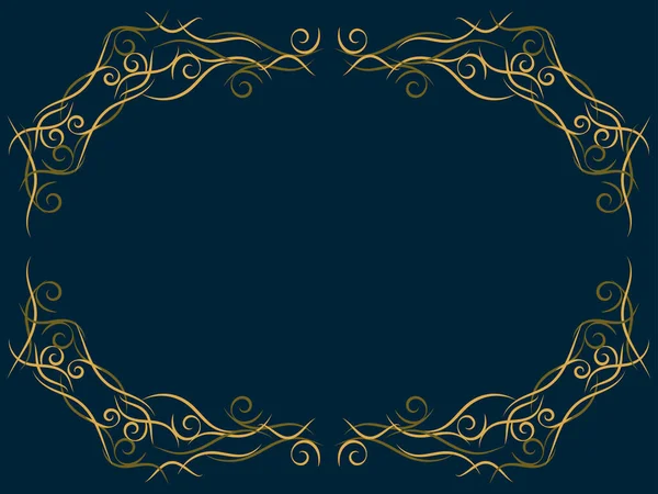 Art Nouveau çerçevesi. Kıvrımlı klasik doğrusal kenar. Davetiyeler, broşürler ve tebrik kartları için bir şablon tasarla. 1920 'lerin tarzı - 1930' lar. Vektör illüstrasyonu