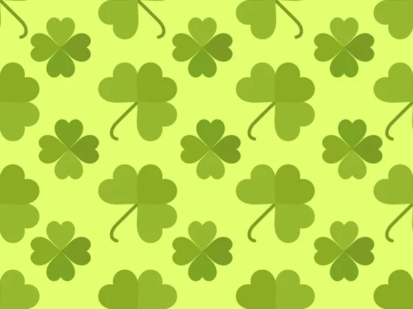 Modèle Sans Couture Avec Trèfle Pour Saint Patrick Nuances Vertes — Image vectorielle