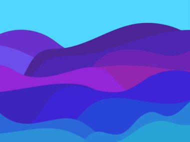 Minimalist tarzda dalgalı bir gece manzarası. Parmak izleri, posterler ve iç tasarımlar için Boho tipografi dekoru. Yüzyılın ortalarında modern dekorasyon. Vektör illüstrasyonu