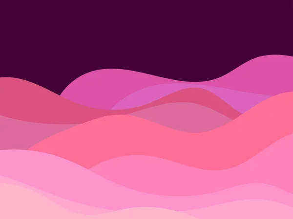 Paysage Nocturne Désertique Avec Dunes Dans Style Minimaliste Paysage Ondulé — Image vectorielle