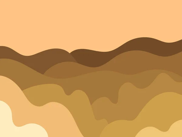 Berglandschap Uitzicht Minimalistische Platte Stijl Golvend Landschap Met Boho Stijl — Stockvector