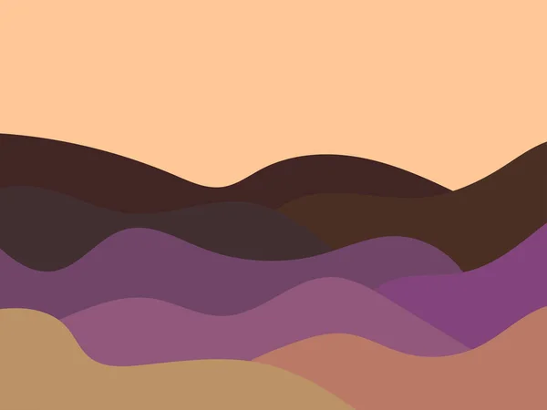 Пустельний Хвилястий Пейзаж Дюнами Мінімалістичному Стилі Плоский Дизайн Декор Boho — стоковий вектор