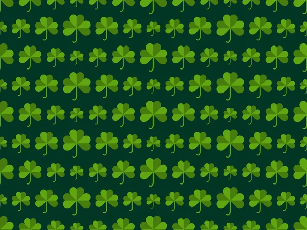 クローバーはシームレスなパターンを残します 聖パトリックの日 アイルランドの祝日 グリーティングカード 包装紙 販促資料の背景 ベクターイラスト — ストックベクタ